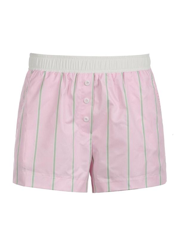 Women's Striped Print Pocket Shorts, Casual Comfy Breathable Shorts for Daily Wear, Ladies Bottoms for All Seasons
